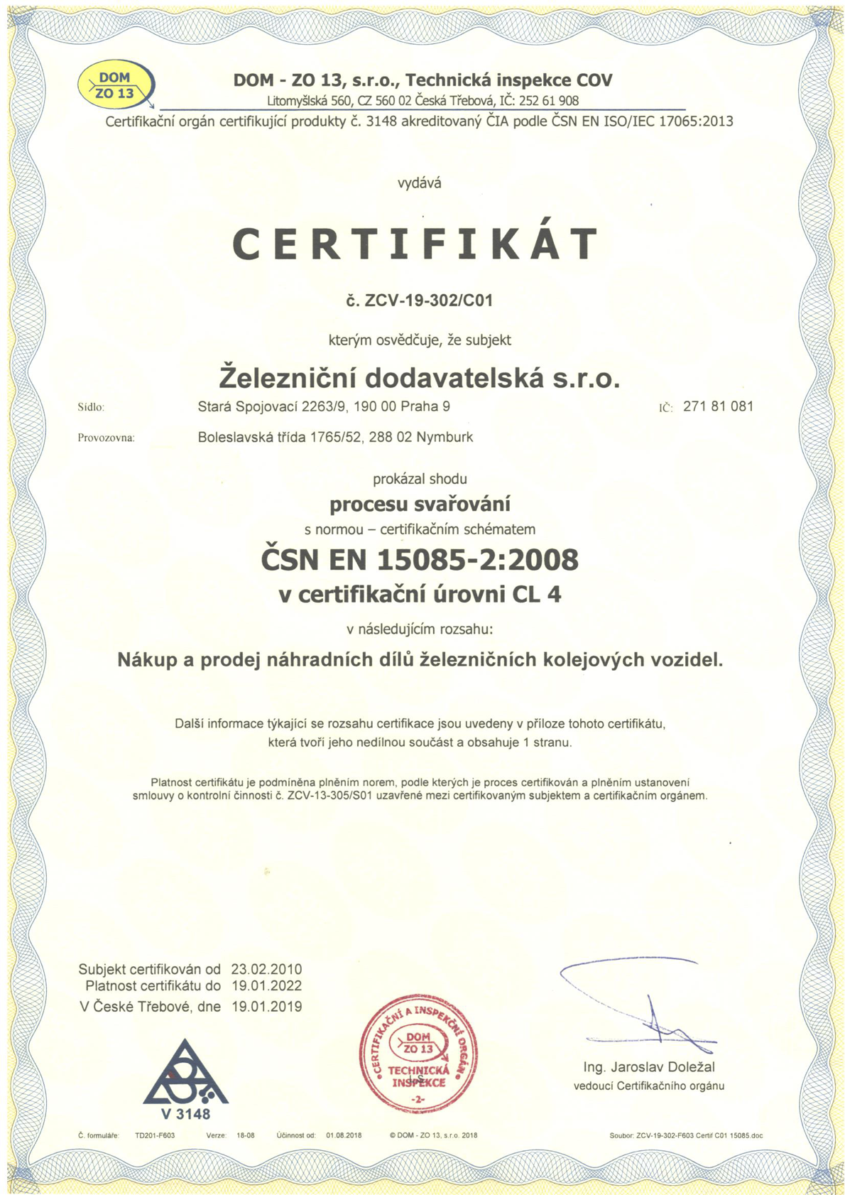 CL4 certifikát